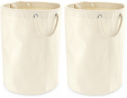 Westford Mill 2x stuks stevige canvas cadeau/opbergzak 40 x 60 cm