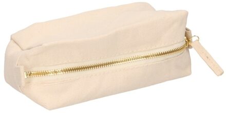 Westford Mill Toilettas - naturel - 17 cm - make-up tas voor op reis - etui Beige