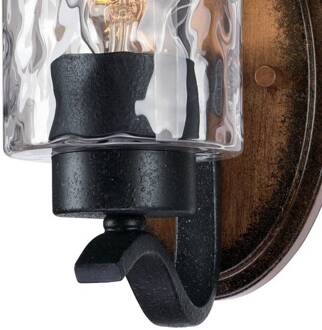 Westinghouse Barnwell wandlamp bruin, zwart, transparant