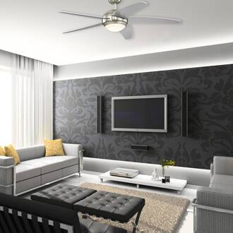 Westinghouse Bendan LED-ventilator vleugels zilver chroom gesatineerd, zilver, opaal mat