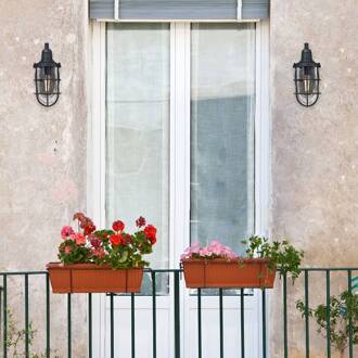 Westinghouse Crestview buitenwandlamp, kooi zwart, helder