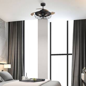 Westinghouse Dunlin plafondventilator met licht mat zwart, transparant-essen