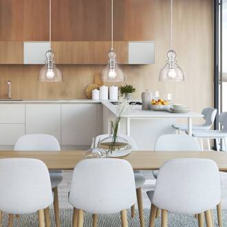 Westinghouse hanglamp Fiona, geborsteld nikkel, Ø 18 cm geborsteld nikkelkleurig, helder