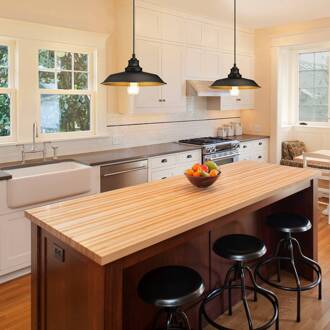 Westinghouse hanglamp Iron Hill, zwart, 1-lamps brons, zwart