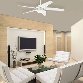 Westinghouse LED plafondventilator Bendan, wit, stil wit, opaal
