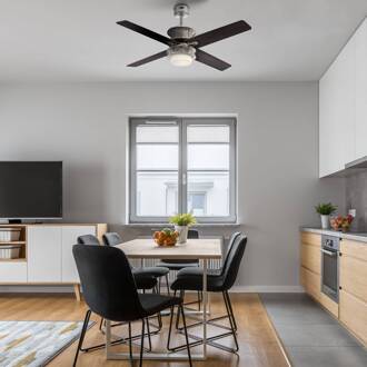 Westinghouse Oscar plafondventilator met LED nikkel geborsteld, wengé, grafiet