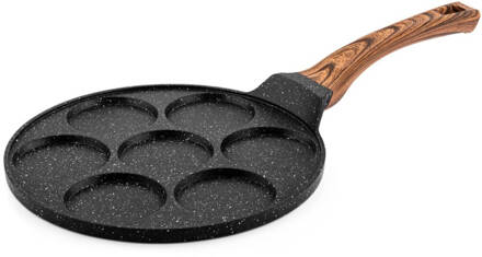 Westinghouse Pannenkoekenpan Inductie - 26cm Crêpe Maker - 7 Gaten Pancakepan - Zwart Marmer