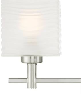Westinghouse wandlamp Alexander, 3-lamps geborsteld nikkelkleurig, wit