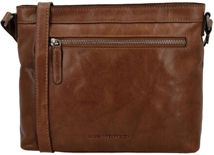 Westland Shoulderbag cognac damestas - H 22.50 x B 28.50 x D 8 cm