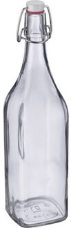 Westmark Beugelfles Vierkant 1 Liter Transparant