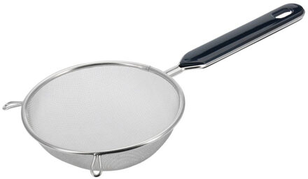 Westmark Keuken vergiet met handvat - zwart/zilver - rvs - 26 x D10 cm
