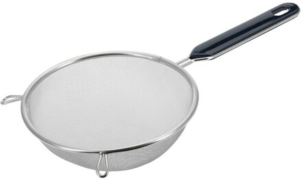Westmark Keuken vergiet met handvat - zwart/zilver - rvs - 31 x D16 cm