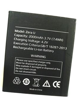 Westrock 2000 mAh Highscreen Zera U batterij voor Highscreen Zera U mobiele telefoon