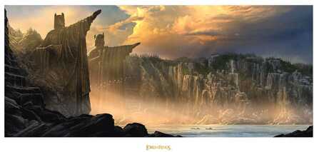 Weta Workshop Lord of the Rings Art Print The Argonath - Pillars of the Kings 59 x 30 cm