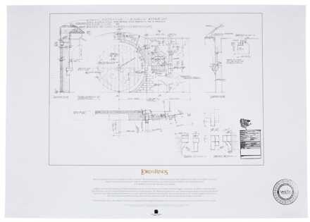 Weta Workshop Lord of the Rings Blueprint Art Print The Grey Havens 59 x 42 cm