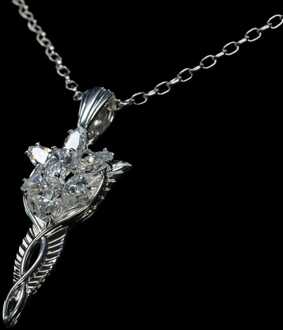 Weta Workshop Lord of the Rings Replica 1/1 Scale Pendant & Chain Evenstar (Sterling Silver)
