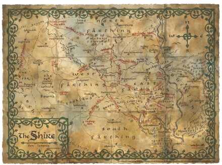 Weta Workshop The Hobbit Art Print Map of the Shire 74 x 54 cm