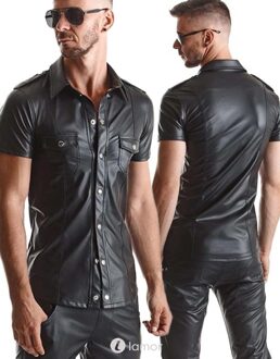 Wetlook heren blouse,Luca001 - Maat: S