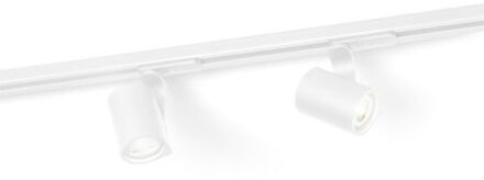 Wever & Ducré Wever Ducre 1 phase Rails 200 cm met 2 Sqube on Track 1.0 LED Spot - 2700K - Wit