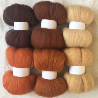 WFPFBEC 70 s wol voor naaldvilten merino vilt fiber wol roving 10g/kleur 6 kleuren totaal 60g wol