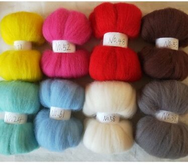 WFPFBEC wol voor vilten merinowol fiber 20g/kleur 8 kleuren