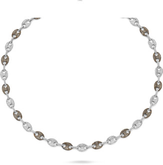 WG brown & white diamond mariner link necklace 38.10340.002