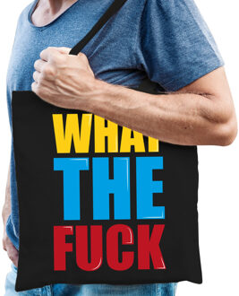 What the fuck cadeau tas zwart voor heren cadeau katoenen tas zwart voor heren - kado tas / tasje / shopper