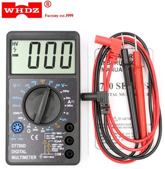 WHDZ DT 700D Mini Digitale Multimeter overbelasting Zoemer Groot Scherm Vierkante Wave Output Voltmeter Ampere Ohm Tester