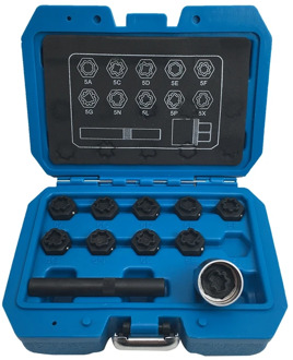 Wheel Nut Lock Key Screws Socket Set Anti-Theft Removal Tool Fits for Mercedes Benz