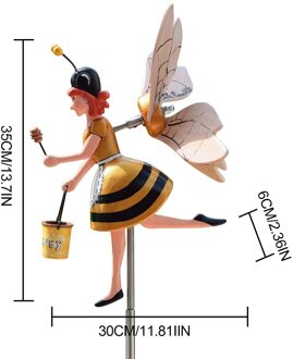 Whirligig-asuka Series Windmill Whirly Parrots Garden Lawn Decoration Ivoor