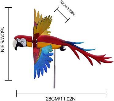 Whirligig-asuka Series Windmill Whirly Parrots Garden Lawn Decoration MULTI
