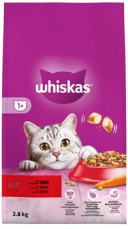 Whiskas 1+ Adult Droge Brokjes - Rund - Kattenvoer - 3,8 kg