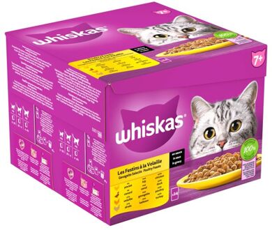 Whiskas 7+ Gevogelte Selectie in saus multipack (24 x 85 g) 2 verpakkingen (48 x 85 g)
