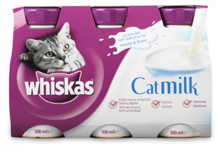 Whiskas Catmilk Flesjes - Kattenmelk - 1 x (3 x 200 ml)