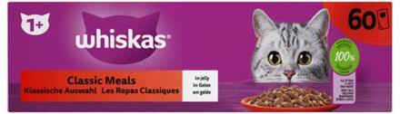 Whiskas Classic Meals in Gelei - Kattenvoer - 60x85 gram - Rund - Kip - 5,1 kg