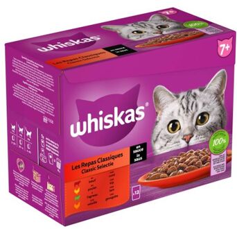 Whiskas Classic Selectie 7+ - Kattenvoer - Lam - Kip - 12x85 gram