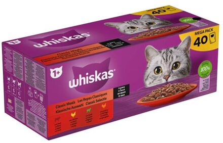 Whiskas Classic Selectie in saus maaltijdzakjes multipack 40x85g dierensnack