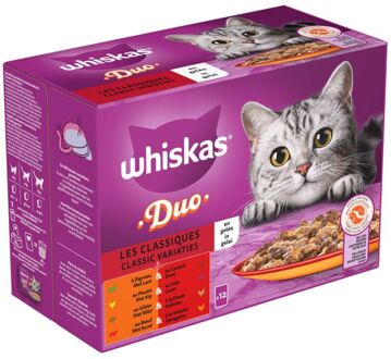 Whiskas Classic Variaties in gelei maaltijdzakjes multipack 12x85g dierensnack