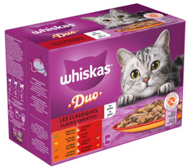 Whiskas Classic Variaties in gelei maaltijdzakjes multipack 12x85g dierensnack