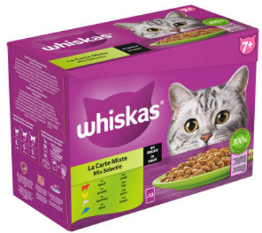 Whiskas Mix Selectie in saus maaltijdzakjes multipack 12x85g dierensnack