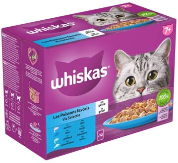 Whiskas Vis Selectie in gelei maaltijdzakjes multipack 12x85g dierensnack