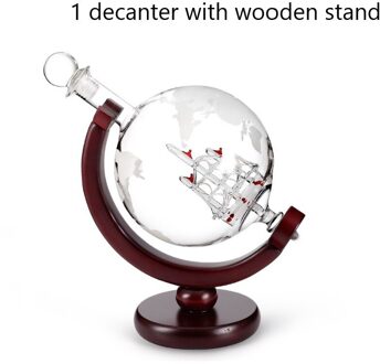 Whiskey Decanter Globe Set Elegante Wijn Glas Zeilboot Innerlijke Wereld Kaart Oppervlak Whisky Decanter Voor Wodka Drank Karaf Lood-gratis