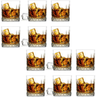 Whiskey glazen Diamond - 12x stuks - 280 ml - drink/waterglazen