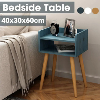 White/Blue/Wood Bedside Table MDF Nightstand Fiberboard Night Table Modern Bedroom Wooden Coffee Table Economical Minimalism