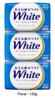 White Body Soap Floral - 130g × 3