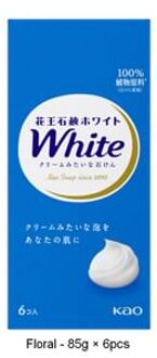 White Body Soap Floral - 85g × 6