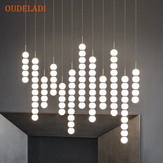 White glass ball pendant lights Kitchen Bubble Hanging Lamp living room Restaurant Stairs Bar Deco Pendant Lamps Fixtures