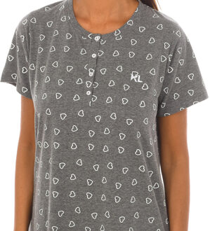 White Hearts KL45213 damesnachtjapon met korte mouwen Grijs