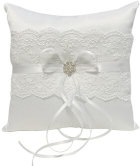 White Lace Wedding Ring Kussen Alliantie Bridal Ringkussen Kussens Bruiloft Huwelijk Ceremonie Decorations✪ω✪