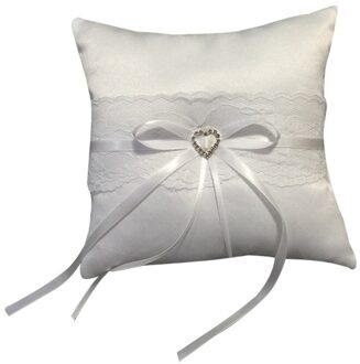 White Lace Wedding Ring Kussen Alliantie Bridal Ringkussen Kussens Bruiloft Huwelijk Ceremonie Decorations✪ω✪